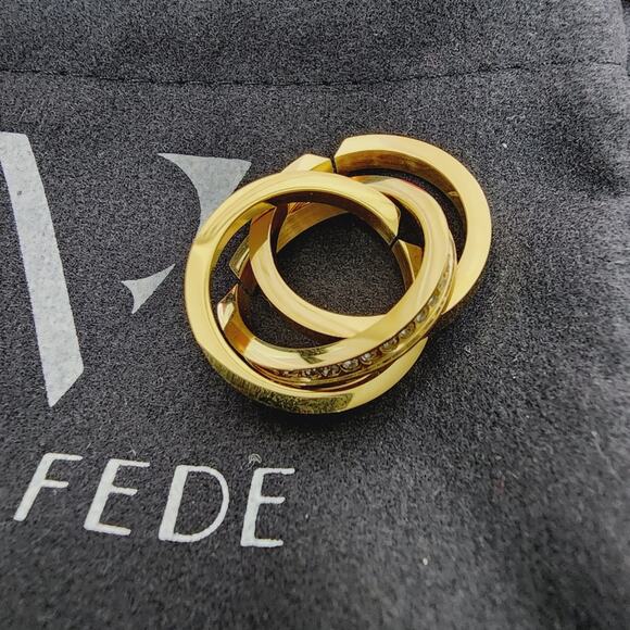 NEW Vita Fede Cassio Ring 24K Gold Plated Stackable Pave Swarovski Crystal Ring - Picture 9 of 10